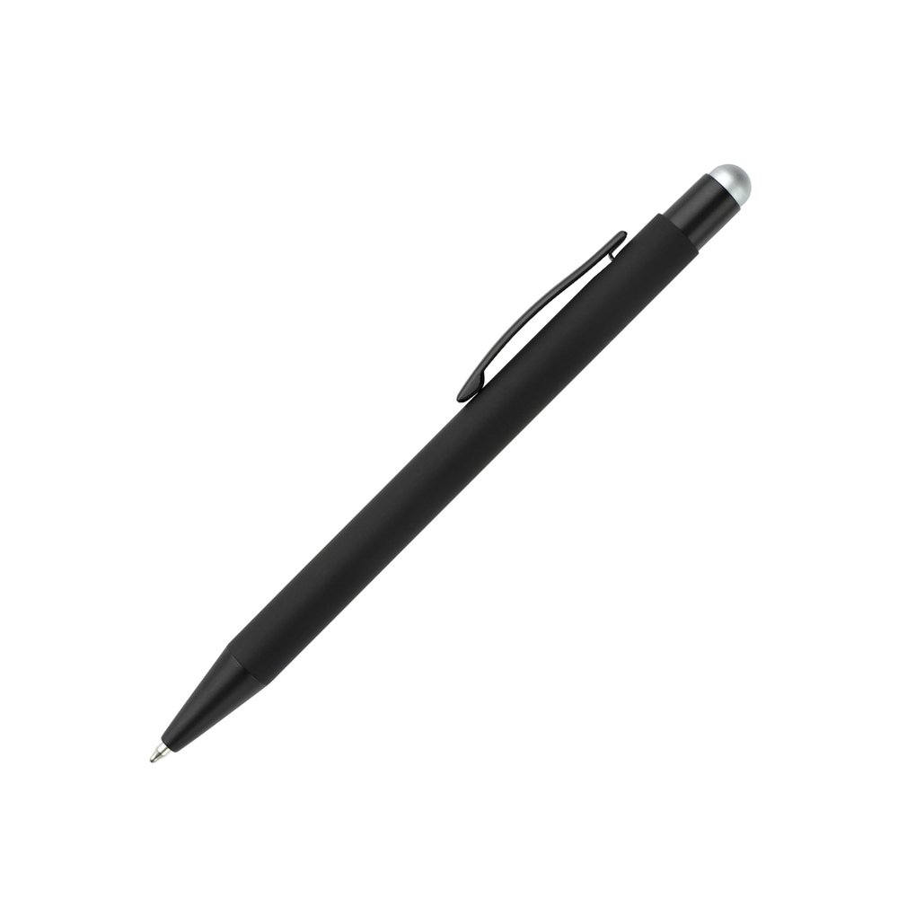 5 Metal Stylus Ballpoint Pens, Black with Silver Stylus