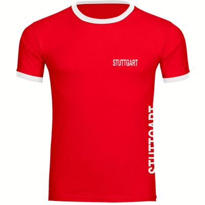 multifanshop Contrast T-Shirt - Stuttgart - Chest & Side