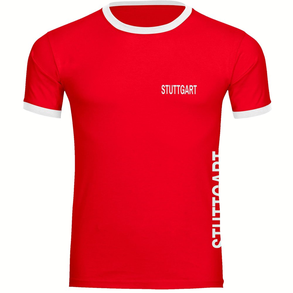 multifanshop Contrast T-Shirt - Stuttgart - Chest & Side