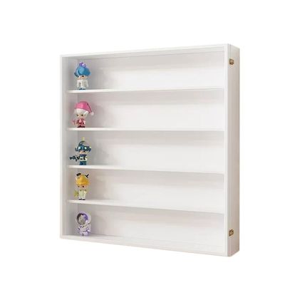 Solid Wood Display Cabinet for Figures, 19.68-Inch White Blind Box Display Shelf