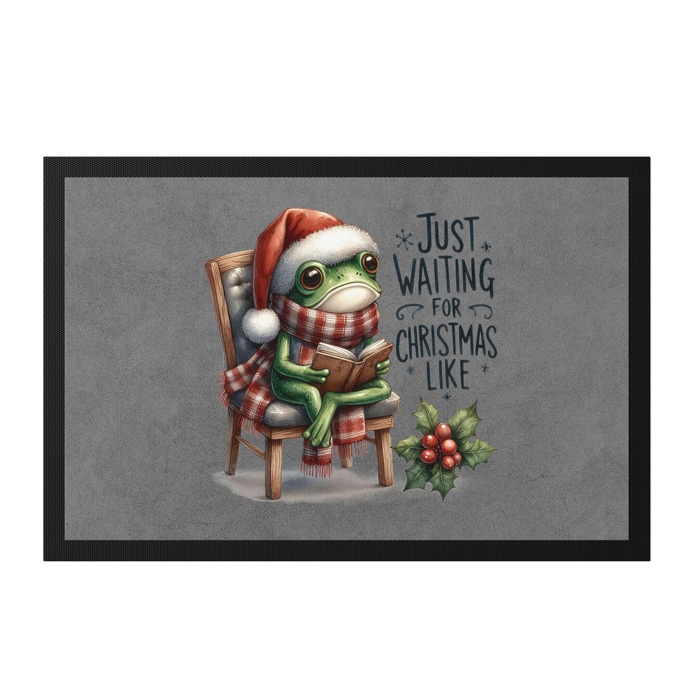 Hey!Print Just Waiting for Christmas Like Funny Frog Design Doormat Gift Idea