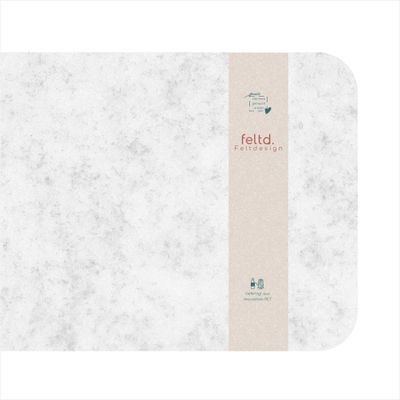 Feltd. Felt Placemat with Rounded Corners, Marble, Set of 4, 45 × 33 cm