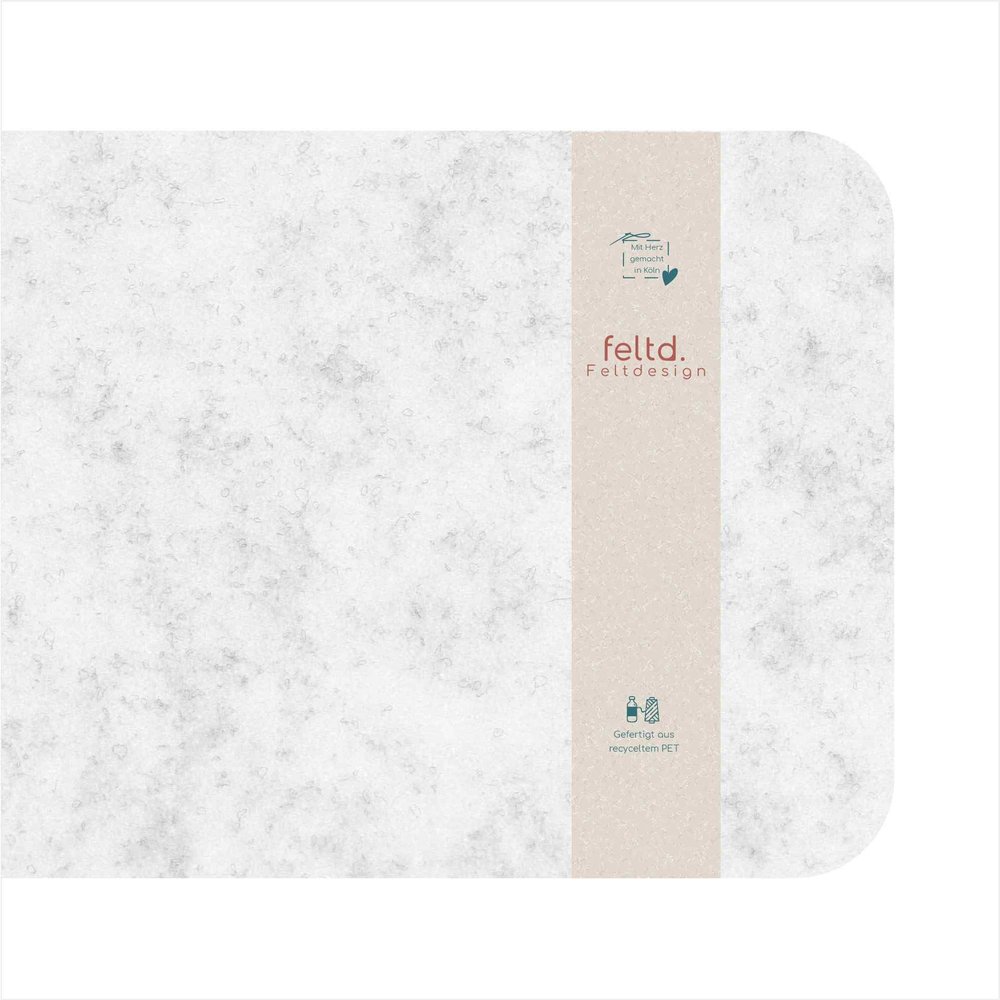 Feltd. Felt Placemat with Rounded Corners, Marble, Set of 4, 45 × 33 cm