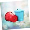 KOMBIUDA Small Iron Desktop Trash Can with Lid view 2