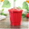 KOMBIUDA Small Iron Desktop Trash Can with Lid view 4