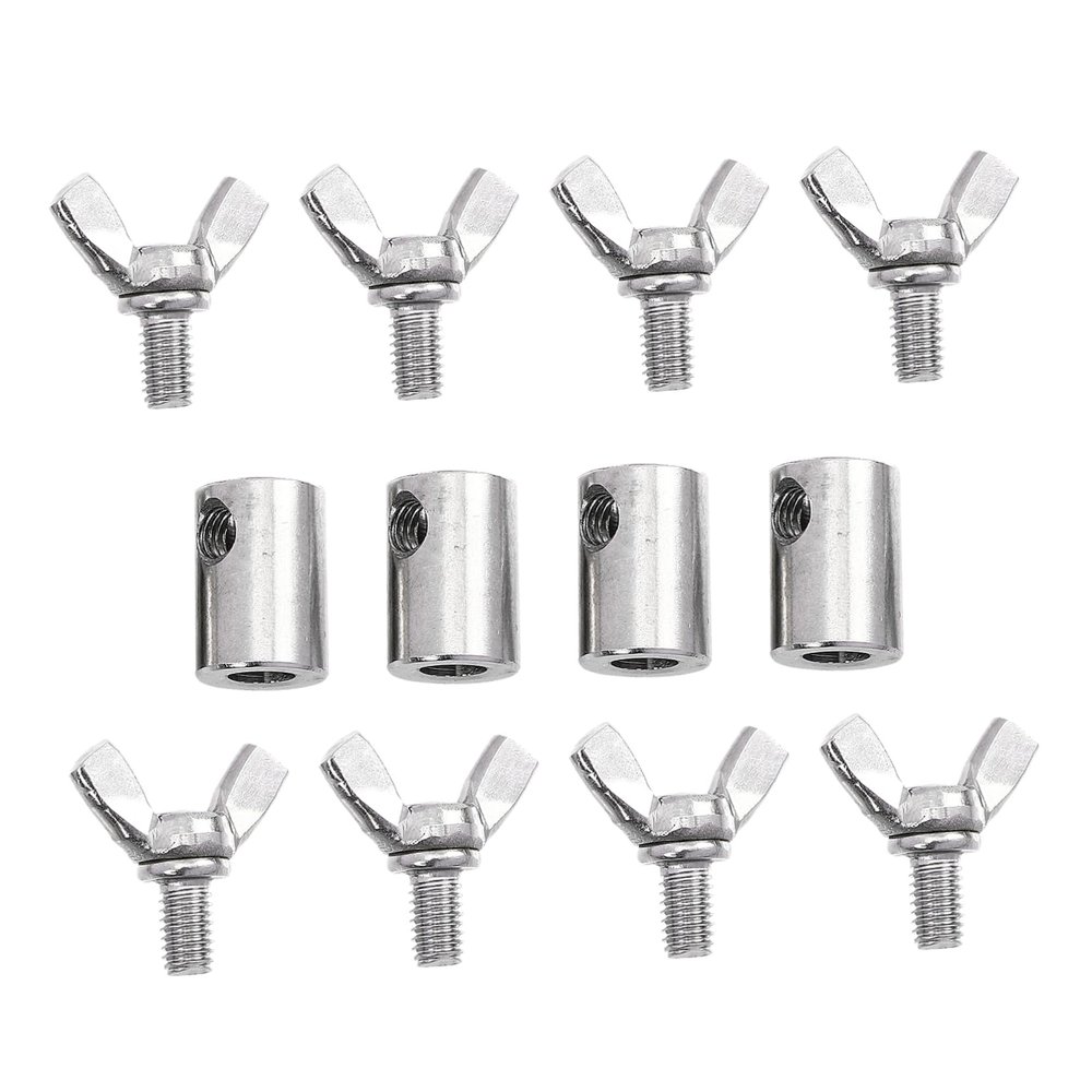 Wire Rope Clamps, 4-Piece, Stainless Steel, Silver