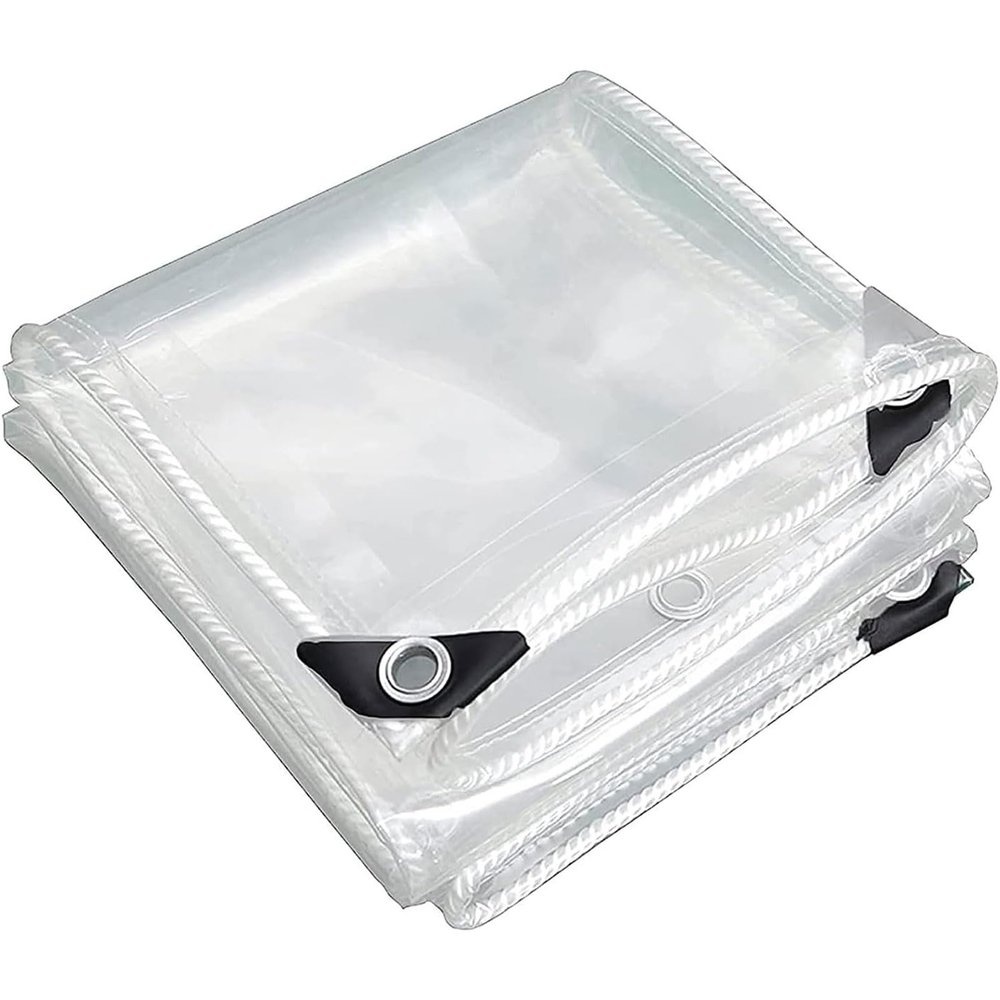 Waterproof Clear Tarp 1.2 x 1.5 m with Eyelets, 0.35 mm Thick PVC Cover