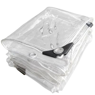 Transparent Garden Furniture Cover 8 x 11 m, Waterproof Tear-Resistant Tarp with Grommets