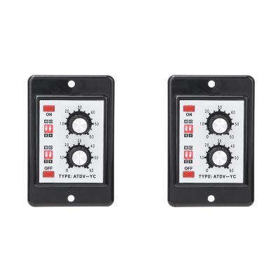 2-Piece On/Off Dual Timer Relay, Knob-Controlled Time Switch, ATDV-YC 6S–60M