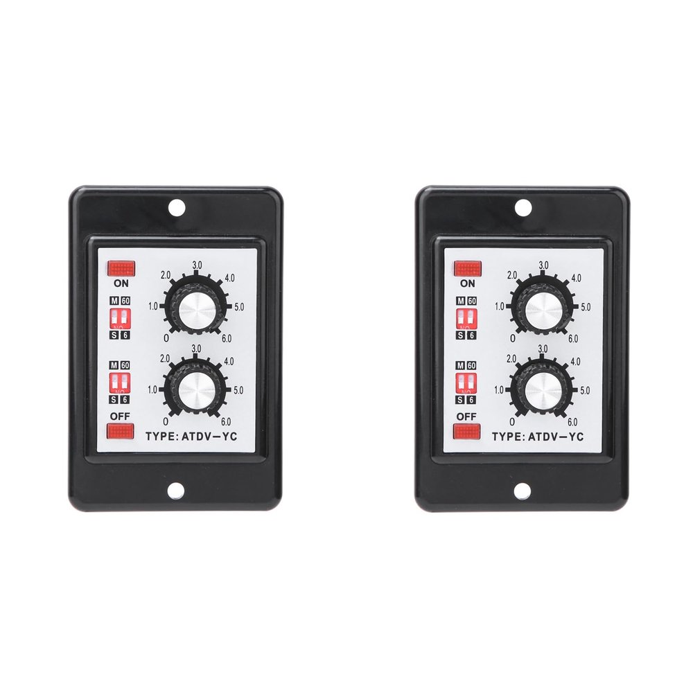 2-Piece On/Off Dual Timer Relay, Knob-Controlled Time Switch, ATDV-YC 6S–60M