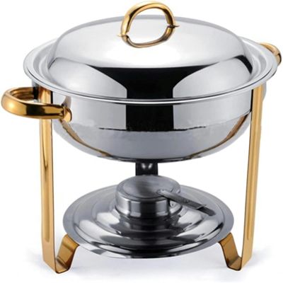 AFLEPCBRQ Round Stainless Steel Chafing Dish, 3.5 L
