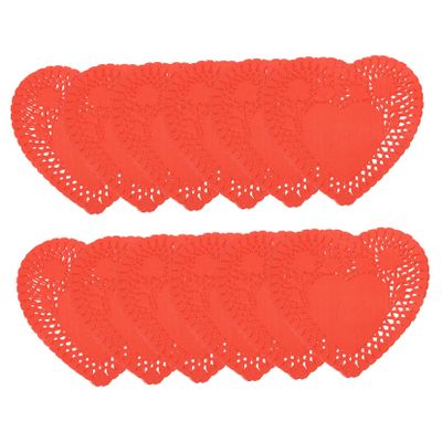 BUGUUYO 100-Count Mini Heart Paper Doilies for Weddings, Valentine's Day & Parties