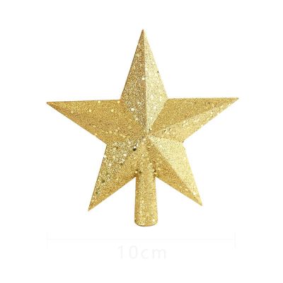 Glitter Star Christmas Tree Topper, Plastic, Gold