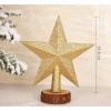 Glitter Star Christmas Tree Topper, Plastic, Gold view 2