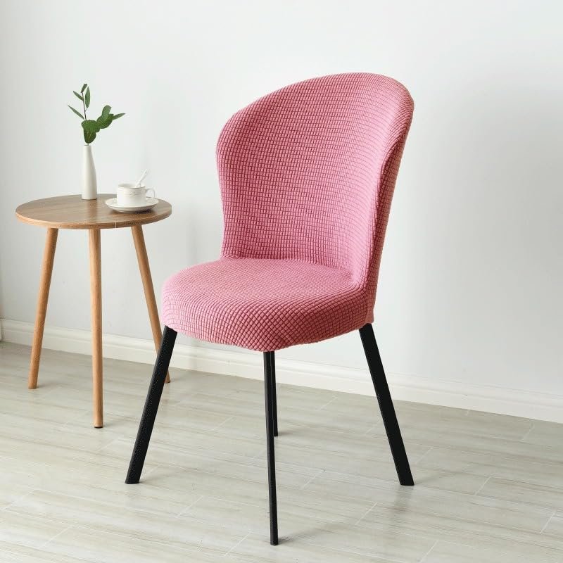 FZKun Dining Chair Covers with Round Backrest, Thick Stretch Slipcovers, Washable Elastic Protectors, Set