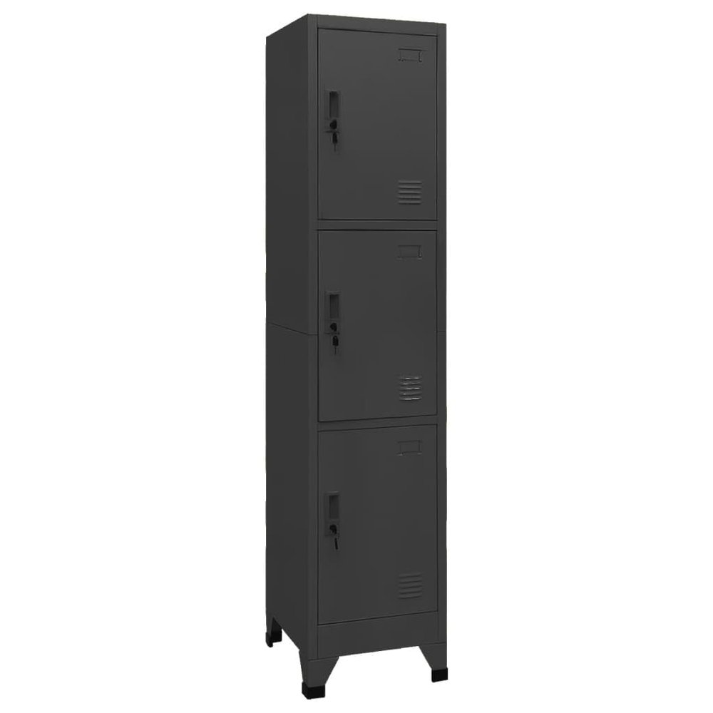 Metal Locker Cabinet, Anthracite, 38 x 45 x 180 cm