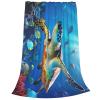 ETASUIOL Ultra-Soft Micro-Fleece Blanket with Turtle and Colorful Fish view 2