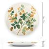 NTVOWPZO Decorative Bone China Plate with Gold-Green Botanical Branches view 2