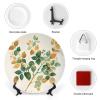 NTVOWPZO Decorative Bone China Plate with Gold-Green Botanical Branches view 3