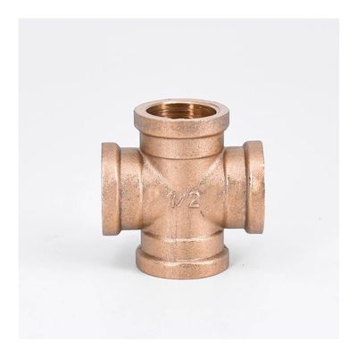 BIRXPMOS DN15 G 1/2" Female Cross 4-Way Brass Pipe Coupling Adapter Fitting