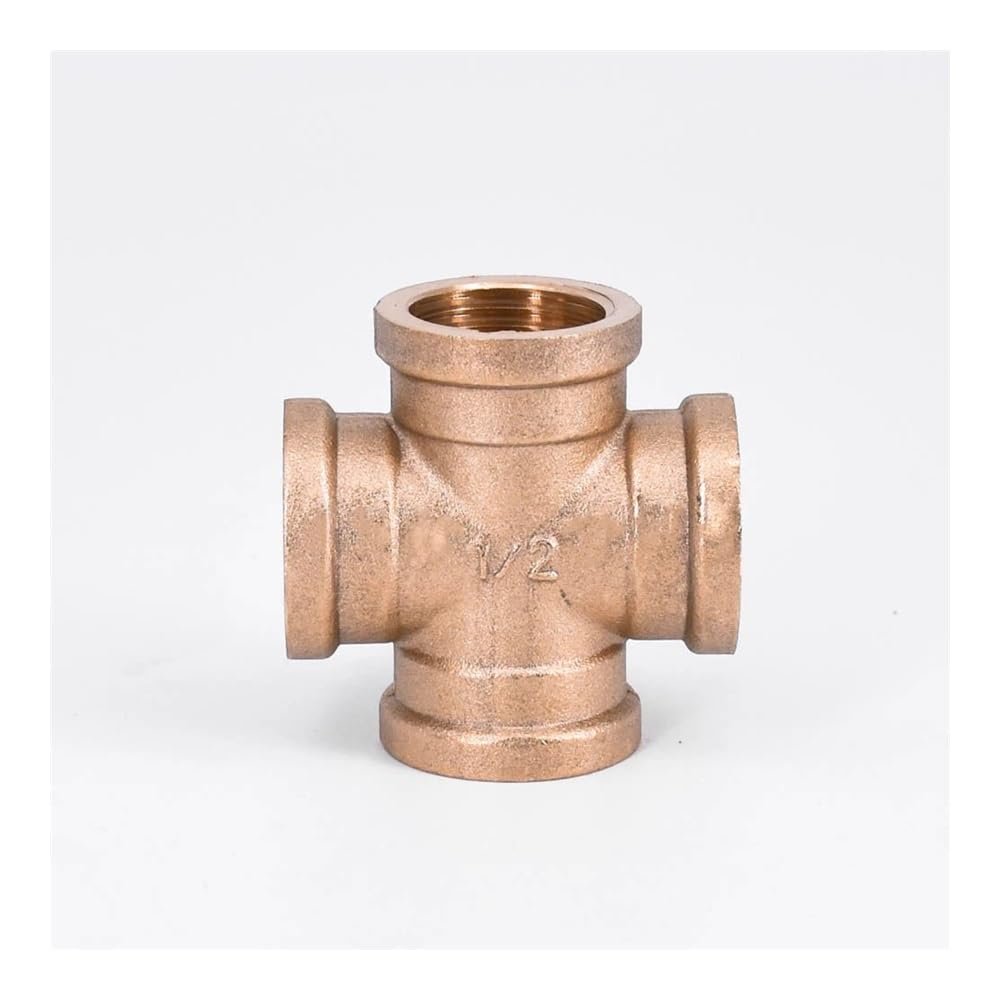 BIRXPMOS DN15 G 1/2" Female Cross 4-Way Brass Pipe Coupling Adapter Fitting