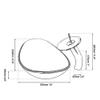 GLOBAOSALU Oval Glass Vessel Sink Set, 55.9 x 35.6 cm, Silver view 2