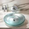 GLOBAOSALU Oval Glass Vessel Sink Set, 55.9 x 35.6 cm, Silver view 3