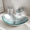 GLOBAOSALU Oval Glass Vessel Sink Set, 55.9 x 35.6 cm, Silver view 4