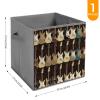 VFMNT Fabric Storage Cube with Handles, Guitar Pattern, 27 x 27 x 27 cm view 2