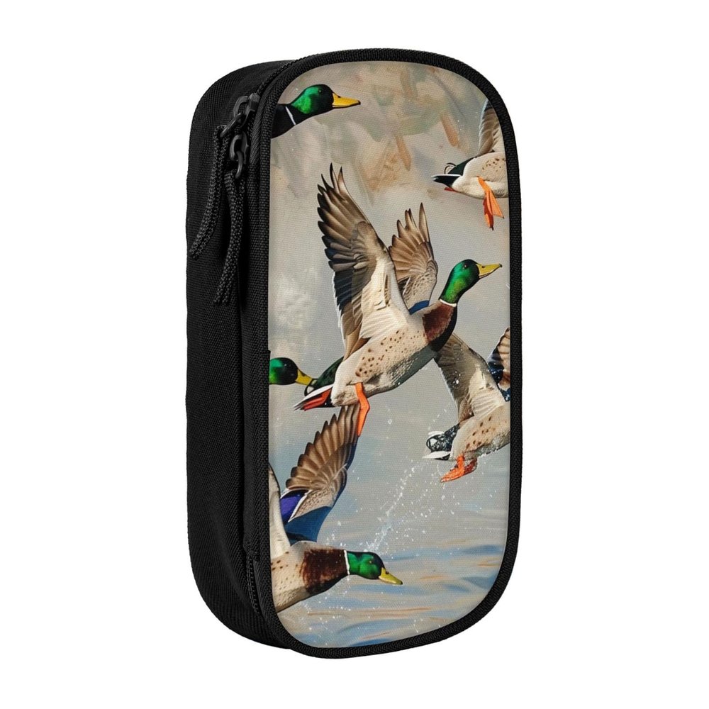 LRHCNZDCP Mallard Ducks Printed Pencil Case, Black