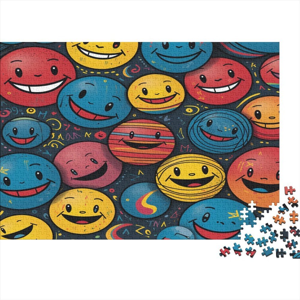 Smiling Face Puzzle, 1,000 Pieces, 75 x 50 cm