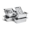 BURNHARD 4-Piece Food Container Set for Outdoor Side Cart, 2 x GN 1/2 view 1