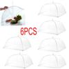 Warmhm 16-Inch White Food Mesh Covers, 6-Pack, Foldable view 3
