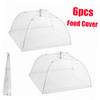 Warmhm 16-Inch White Food Mesh Covers, 6-Pack, Foldable view 4