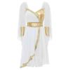Rswnyirn Women's Greek Goddess Costume, Roman Queen Cosplay Toga Mini Dress, White, M view 3