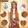 ATOWORLD Women's Hippie Costume Set with Fringe Vest, Flared Pants and Boho Accessories view 2