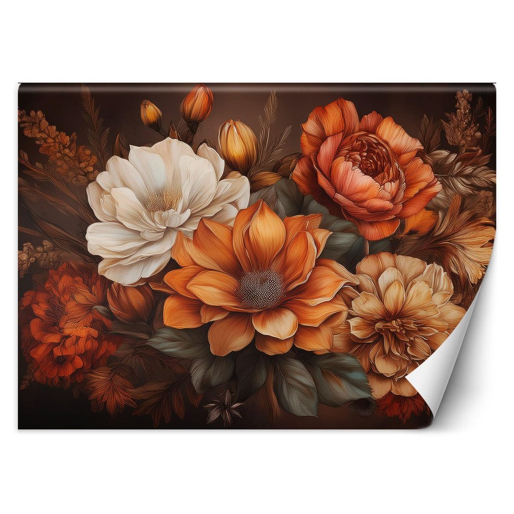 Feeby 3D Wallpaper, 100 x 70 cm, Floral Nature Wall Mural, Vinyl