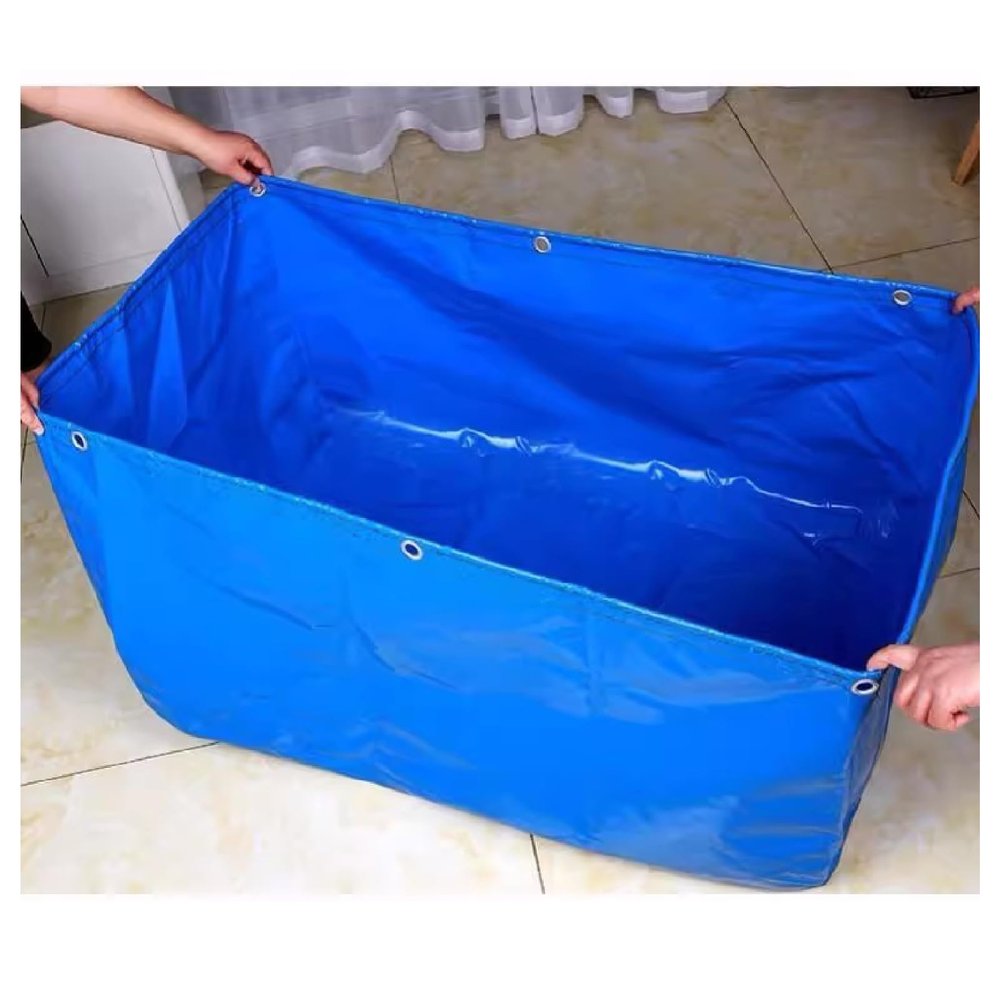 Portable Agricultural Fish Pool, 0.5 mm, Saltwater, Temporary Holding Tank, Above-Ground Water Tank, Garden Fish Pond Liner, 0.8 x 0.8 x 0.5 m