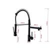 EXHOYAJB Kitchen Sink Faucet, Swiveling High-Arc Pull-Out Mixer Tap, Brushed Gold/Chrome view 2