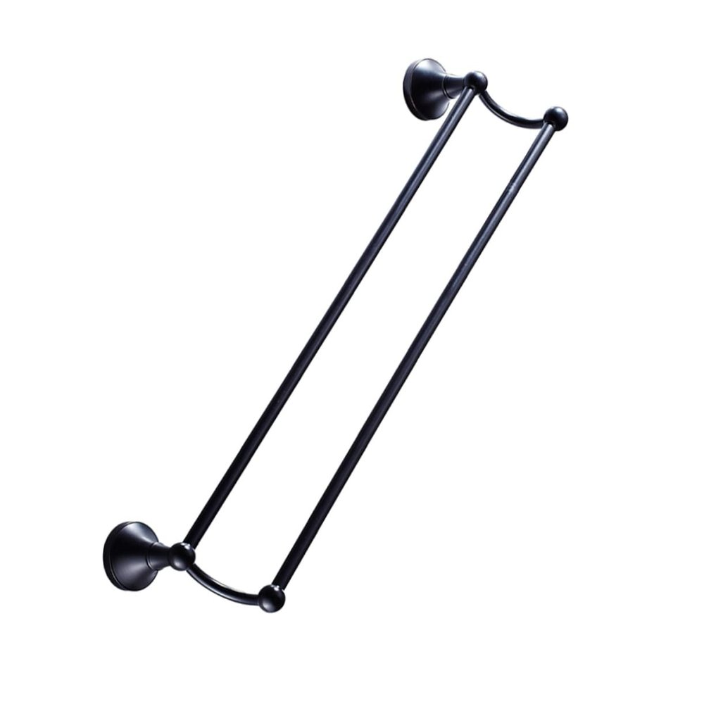 IKVODEOS 1-Piece Double Towel Bar with Shelf, Wall-Mounted Bathroom Towel Rack, Dish Towel Holder, Messi