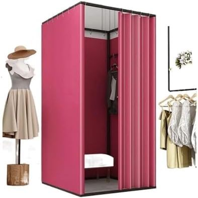 SIAMZYWV Portable Freestanding Changing Room, Square Design with Thick Carbon Steel Tubes and Sun-Shielding Dressing Area