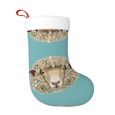 CHANGLEI Sheep Head Christmas Stocking, Personalized Print, Black, One Size