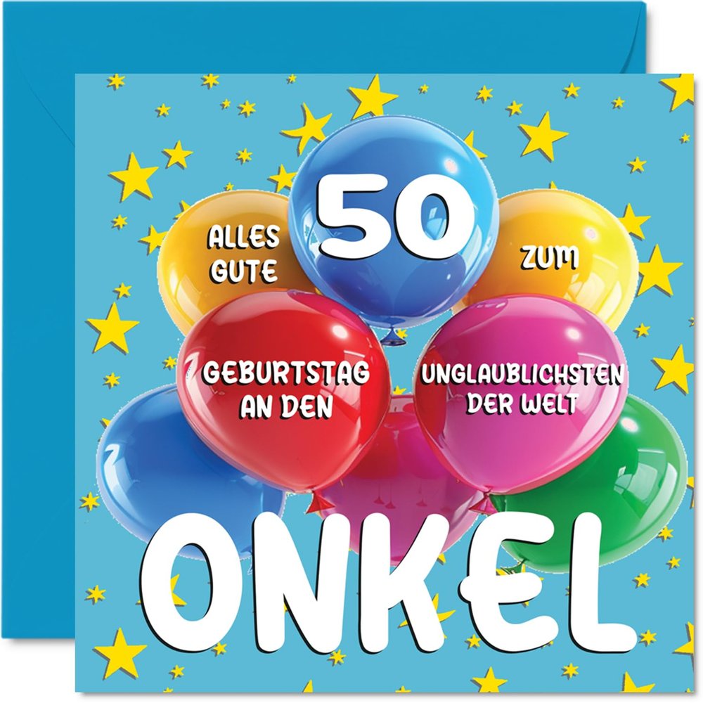 Stuff4 50th Birthday Card for Uncle, World's Most Incredible Uncle