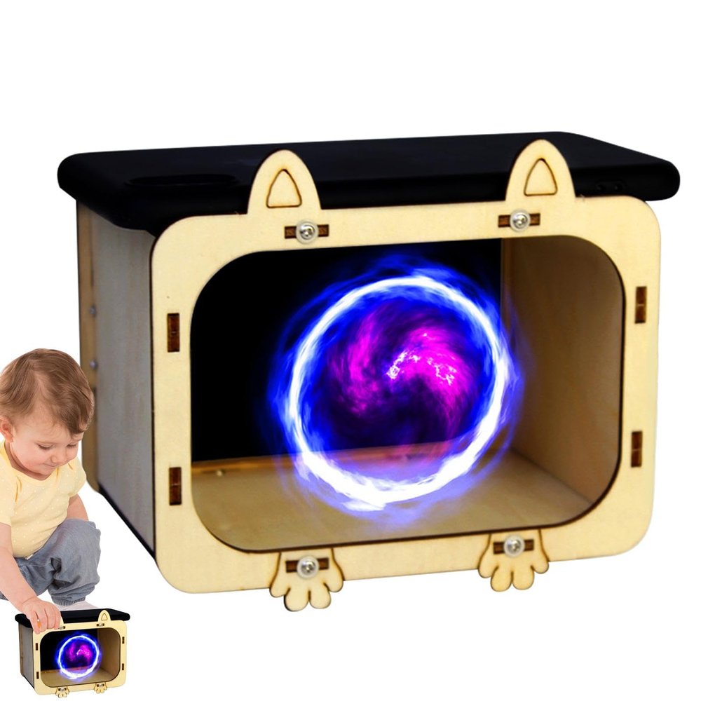 Hologram Projector for Phone, Wooden Cinema Stand, Compact Home Theater