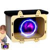 Hologram Projector for Phone, Wooden Cinema Stand, Compact Home Theater view 1