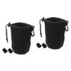 Angoily Camera Lens Pouches, 2 Sets, Lens Protection Bags, Black, 3 Pieces × 2 view 1