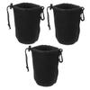 Angoily Camera Lens Pouches, 2 Sets, Lens Protection Bags, Black, 3 Pieces × 2 view 3