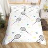 BJCJGGL White Badminton Duvet Cover Set, 240 x 220 cm, with 2 Pillowcases view 1