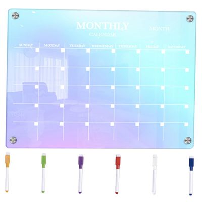 Magnetic Acrylic Refrigerator Monthly Planner, Erasable, 7 Pieces