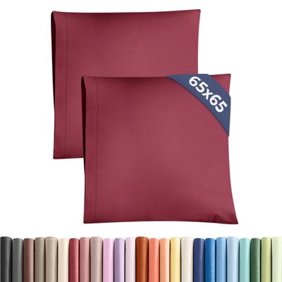 Burgundy Pillowcases 65 x 65 cm, 2-Pack – Soft Microfiber, OEKO-TEX